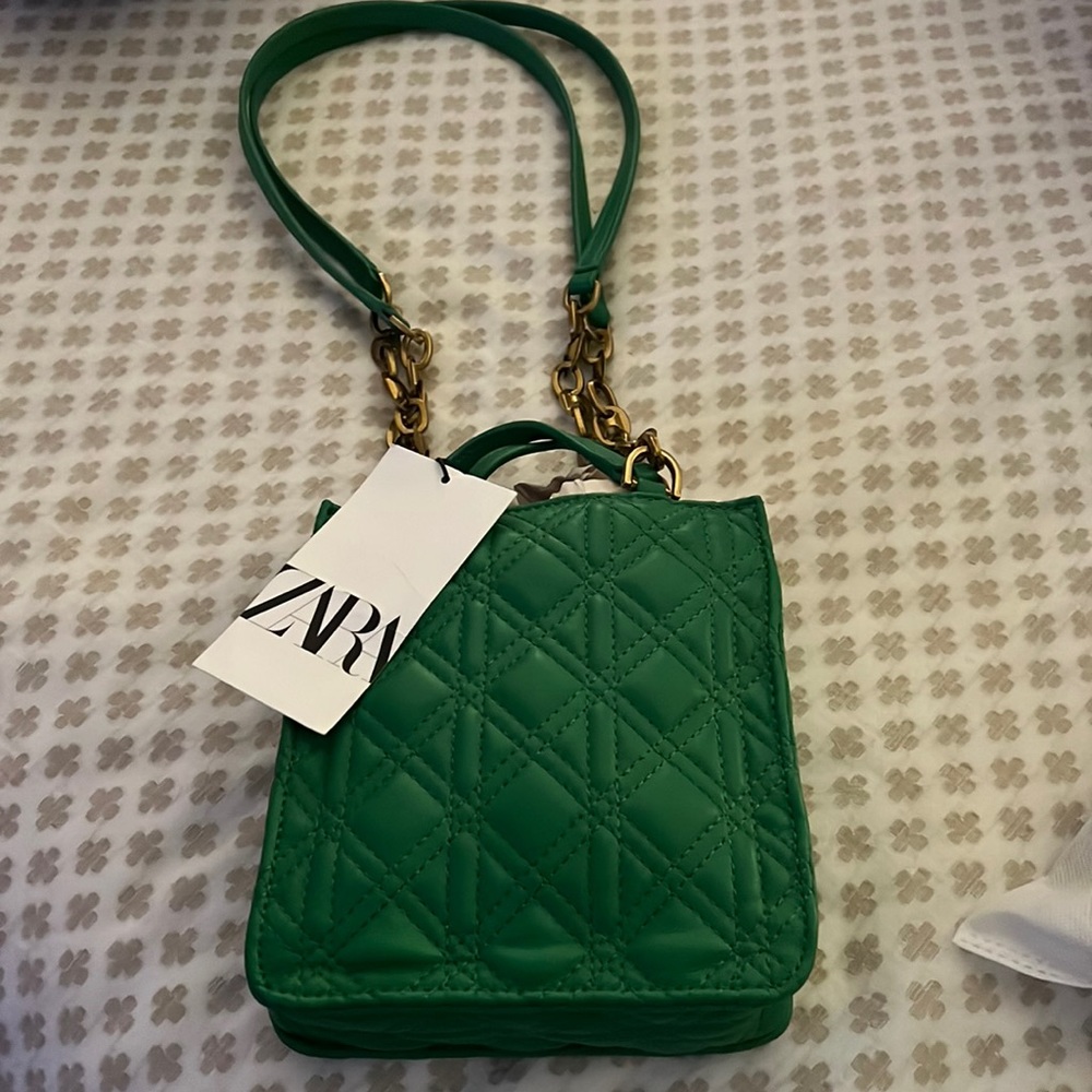 Zara small green purse